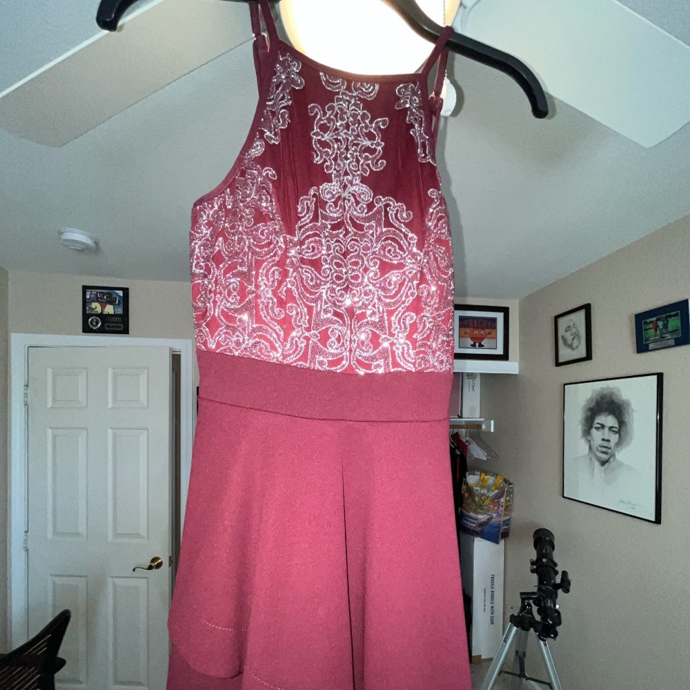 Maroon Rhinestone Dress